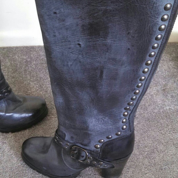 mi piaci Shoes - MiPiaci gray distressed leather knee high boots 38